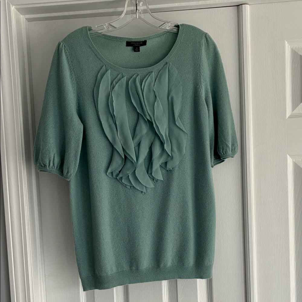 Ann Taylor Cashmere Teal Sweater Size M